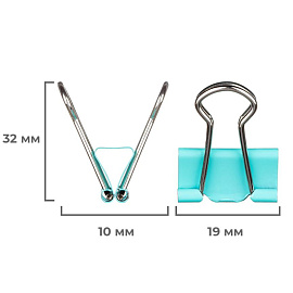 Зажимы для бумаг Attache 19 мм цветные (12 штук в упаковке)