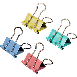 Зажимы для бумаг Attache 25 мм цветные (12 штук в упаковке)