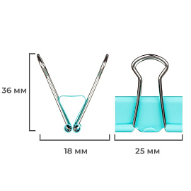 Зажимы для бумаг Attache 25 мм цветные (12 штук в упаковке)