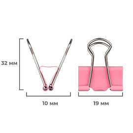 Зажимы для бумаг Attache 19/25/32 мм цветные (10 штук в упаковке)