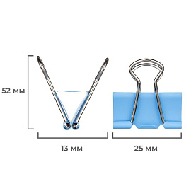 Зажимы для бумаг Attache 19/25/32 мм цветные (12 штук в упаковке)
