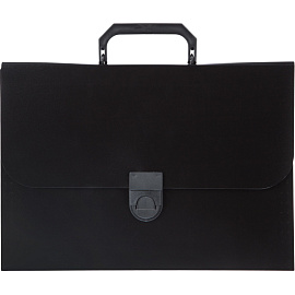 Портфель-картотека пластиковая Attache А4 черная (37x27x3 см, 12 отделений)