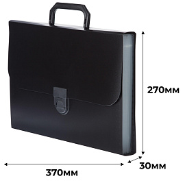 Портфель-картотека пластиковая Attache А4 черная (37x27x3 см, 12 отделений) фото Портфель-картотека пластиковая Attache А4 черная (37x27x3 см, 12 отделений)