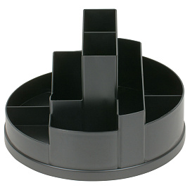 Настольная подставка СТАММ "Сити", пластиковая, вращающаяся, черная фото Настольная подставка СТАММ "Сити", пластиковая, вращающаяся, черная