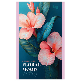 Блокнот А6 32л., на скрепке BG "Floral mood", блестки