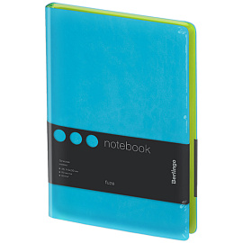 Записная книжка А5 80л., кожзам, Berlingo "Fuze", цветной срез, бирюзовый