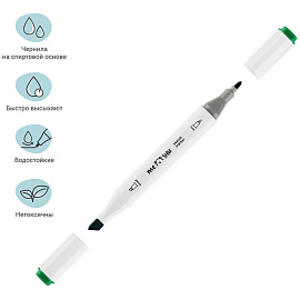Набор двусторонних маркеров для скетчинга MESHU 12цв., осенние цвета, корпус трехгранный, пулевид./клиновид.наконечники, ПВХ-бокс