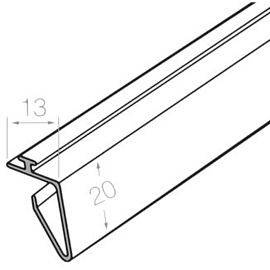 Полочный пластиковый Т-профиль шириной 10 мм для крепления разделителей на полке длина 1000 мм (10 штук в упаковке)