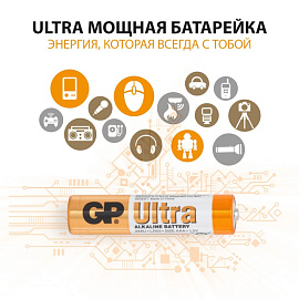 Батарейка ААА мизинчиковая GP Ultra (6 штук в упаковке)