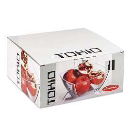 Салатник большой квадратный глубокий, 240 мм, стекло, PASABAHCE "ТОКИО", фирменная подарочная упаковка, 53076