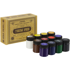 Гуашь художественная Гамма "Старый мастер" "Юбилейная", 12 цветов, 40мл, картон.упак.