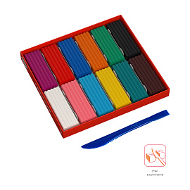 Пластилин Гамма "Мультики", 12 цветов, 240г, со стеком, картон. упаковка фото Пластилин Гамма "Мультики", 12 цветов, 240г, со стеком, картон. упаковка