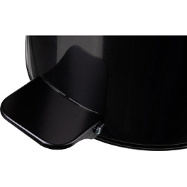 Ведро мусорное 20 л нержавеющая сталь с педалью с крышкой чёрное (40x25x25 см)