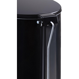 Ведро мусорное 20 л нержавеющая сталь с педалью с крышкой чёрное (40x25x25 см)