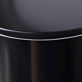 Ведро мусорное 20 л нержавеющая сталь с педалью с крышкой чёрное (40x25x25 см)