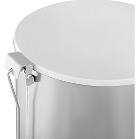 Ведро мусорное 20 л нержавеющая сталь с педалью с крышкой серебристое (40x25x25 см)