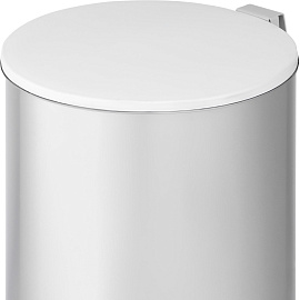Ведро мусорное 20 л нержавеющая сталь с педалью с крышкой серебристое (40x25x25 см)