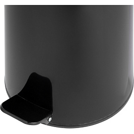 Ведро мусорное 30 л нержавеющая сталь с педалью с крышкой чёрное (60x25x25 см)