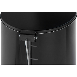 Ведро мусорное 30 л нержавеющая сталь с педалью с крышкой чёрное (60x25x25 см)