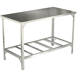 Стол производственный СПРО-1206ц металлический с решетчатой полкой (1200х600х850 мм)