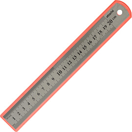 Линейка Attache 20 см металлическая серебристая две шкалы