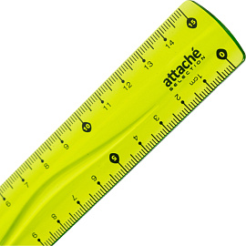 Линейка Attache Selection 15 см пластиковая зеленая прозрачная