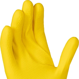 Перчатки латексные Vileda Professional Контракт с хлопковым напылением желтые (размер 7.5-8, M, 174323)