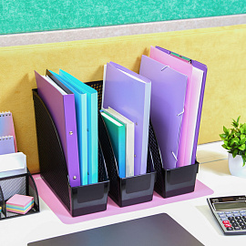 Лоток вертикальный для бумаг 75 мм (105 мм) Attache пластиковый черный (3 штуки в упаковке)