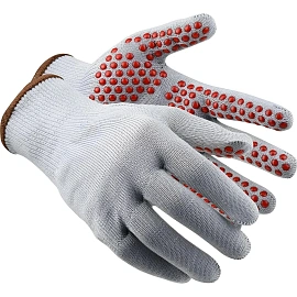 Перчатки рабочие защитные Ампаро Ралли+ полиэфирные с ПВХ покрытием (точка, 3 нити, 13 класс, размер 10 (XL))
