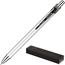 Ручка шариковая Pierre Cardin Actuel цвет чернил синий, цвет корпуса серебристый (артикул производителя PC0502BP) фото Ручка шариковая Pierre Cardin Actuel цвет чернил синий, цвет корпуса серебристый (артикул производителя PC0502BP)