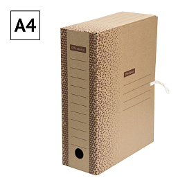 Папка архивная с завязками OfficeSpace "Standard" плотная, микрогофрокартон, 100мм, бурый, 900л.