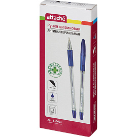 Ручка шариковая неавтоматическая Attache Antibacterial А03 синяя (толщина линии 0.5 мм) фото Ручка шариковая неавтоматическая Attache Antibacterial А03 синяя (толщина линии 0.5 мм)