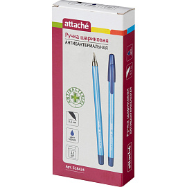 Ручка шариковая неавтоматическая Attache Antibacterial А04 синяя (толщина линии 0.5 мм) фото Ручка шариковая неавтоматическая Attache Antibacterial А04 синяя (толщина линии 0.5 мм)
