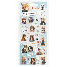 Наклейки объемные MESHU "Neko", 10*23см, пакет европодвес фото Наклейки объемные MESHU "Neko", 10*23см, пакет европодвес