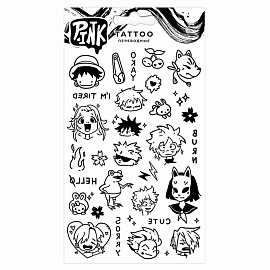 Наклейки-тату переводные АССОРТИ, Ч/Б, 11х20 см, PY