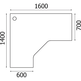 Стол угловой Этюд левый (орех, 1600х1400х750 мм)