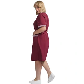 Халат для горничных и уборщиц у01-ХЛ с коротким рукавом бордовый (размер 52-54, рост 158-164) фото Халат для горничных и уборщиц у01-ХЛ с коротким рукавом бордовый (размер 52-54, рост 158-164)