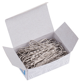 Скрепки 50мм, OfficeSpace, 50шт., никелированные, гофрированные, карт. упаковка фото Скрепки 50мм, OfficeSpace, 50шт., никелированные, гофрированные, карт. упаковка