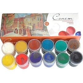 Гуашь Сонет 12 цветов по 40 мл