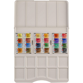 Краски акварельные Белые ночи набор 24 цвета по 2.5 мл в кюветах с палитрой фото Краски акварельные Белые ночи набор 24 цвета по 2.5 мл в кюветах с палитрой