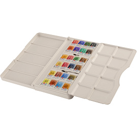 Краски акварельные Белые ночи набор 24 цвета по 2.5 мл в кюветах с палитрой фото Краски акварельные Белые ночи набор 24 цвета по 2.5 мл в кюветах с палитрой