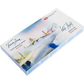 Краски акварельные Белые ночи набор 36 цветов по 2.5 мл в кюветах с палитрой фото Краски акварельные Белые ночи набор 36 цветов по 2.5 мл в кюветах с палитрой