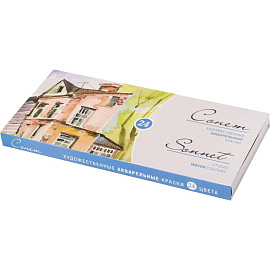 Краски акварельные Сонет набор 24 цвета по 2.5 мл в кюветах фото Краски акварельные Сонет набор 24 цвета по 2.5 мл в кюветах