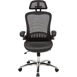 Кресло для руководителя эргономичные Easy Chair 552 TTW чёрное (сетка, металл)