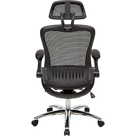 Кресло для руководителя эргономичные Easy Chair 552 TTW чёрное (сетка, металл)