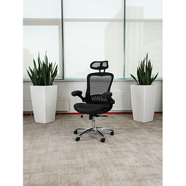 Кресло для руководителя эргономичные Easy Chair 552 TTW чёрное (сетка, металл)