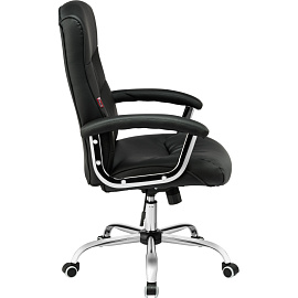 Кресло для руководителя Easy Chair 550 TR чёрное (рециклированная кожа с компаньоном, металл)