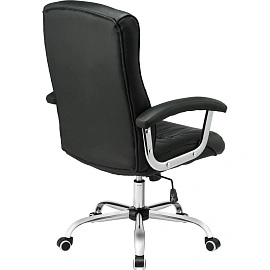 Кресло для руководителя Easy Chair 550 TR чёрное (рециклированная кожа с компаньоном, металл)