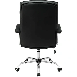 Кресло для руководителя Easy Chair 550 TR чёрное (рециклированная кожа с компаньоном, металл)
