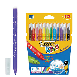 Фломастеры Bic Kid Couleur 12 цветов для маленьких детей (вентилируемые колпачки) фото Фломастеры Bic Kid Couleur 12 цветов для маленьких детей (вентилируемые колпачки)